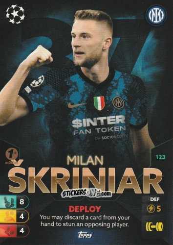 Figurina Milan Škriniar - Total Football 2021-2022
 n. 123 - Topps