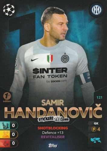 Figurina Samir Handanovič - Total Football 2021-2022
 n. 121 - Topps
