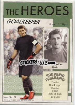 Figurina Iker Casillas - World Football UNIQUE 2013 n. HER01 - Futera