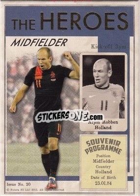 Figurina Arjen Robben - World Football UNIQUE 2013 n. HER20 - Futera