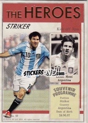Cromo Lionel Messi - World Football UNIQUE 2013 n. HER27 - Futera