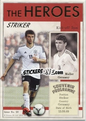 Cromo Thomas Muller - World Football UNIQUE 2013 n. HER28 - Futera