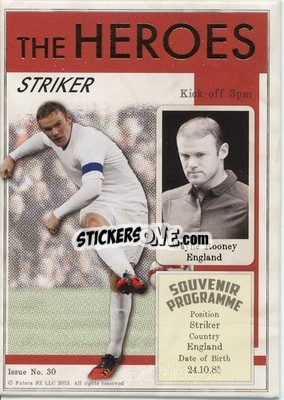 Figurina Wayne Rooney - World Football UNIQUE 2013 n. HER30 - Futera