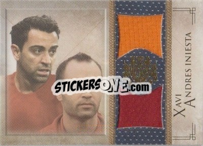 Cromo Xavi / Andres Iniesta - World Football UNIQUE 2013 n. MEM39 - Futera