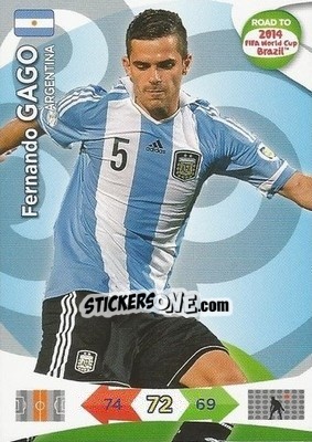 Cromo Fernando Gago - Road To 2014 Fifa World Cup Brazil. Adrenalyn Xl n. 7 - Panini