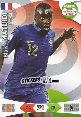 Cromo Blaise Matuidi - Road To 2014 Fifa World Cup Brazil. Adrenalyn Xl n. 94 - Panini