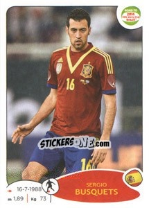 Sticker Sergio Busquets - Road To 2014 Fifa World Cup Brazil n. 134 - Panini