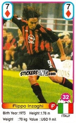 Cromo Filippo Inzaghi - Football Stars New Season 2002 n. 32 - Akas Akbalik

