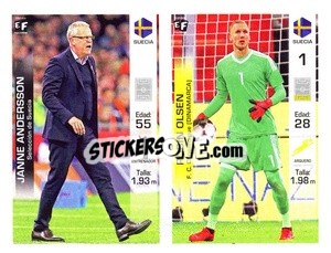 Sticker Janne Andersson / Robin Olsen - Mundial en accion 2018 n. 280 - Editora Figurinha
