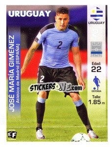 Cromo Jose Maria Gimenez - Mundial en accion 2018 n. 21 - Editora Figurinha
