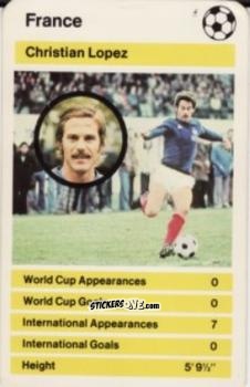 Figurina Christian Lopez -  World Cup '78 1978-1979 n. 16 - Top Trumps