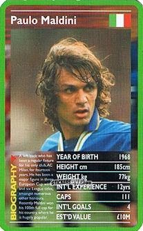 Sticker Paolo Maldini - European Football Stars 2000 n. 26 - Top Trumps