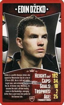 Figurina Edin Džeko - European Football Stars 2012 n. 2 - Top Trumps