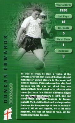 Figurina Duncan Edwards - Football Legends 1 2005 n. 12 - Top Trumps