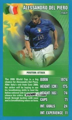 Cromo Alessandro Del Piero - World Football Stars 2006 n. 13 - Top Trumps