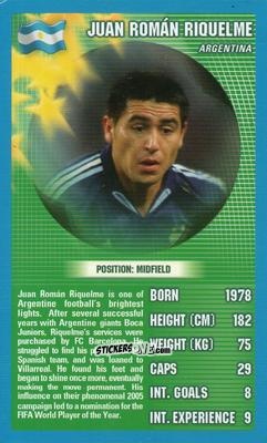 Cromo Juan Roman Riquelme - World Football Stars 2006 n. 29 - Top Trumps