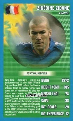 Figurina Zinedine Zidane - World Football Stars 2006 n. 31 - Top Trumps