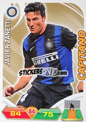 Figurina Javier Zanetti - Calciatori 2012-2013. Adrenalyn XL n. 128 - Panini