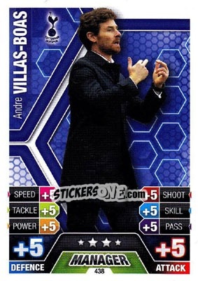 Cromo Andre Villas-Boas - English Premier League 2013-2014. Match Attax n. 438 - Topps