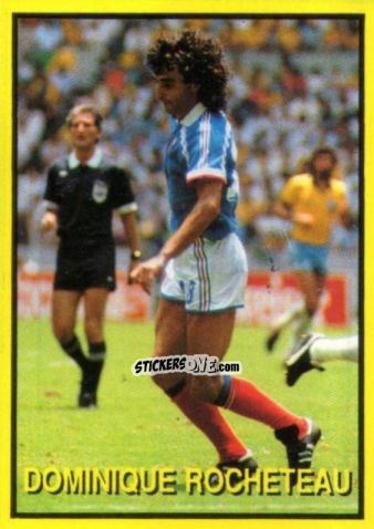 Sticker Dominique Rocheteau - Les Grands Joueurs d'Europe 1988 n. 14 - Vallardi