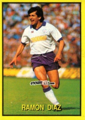 Cromo Ramon Diaz - Les Grands Joueurs d'Europe 1988 n. 95 - Vallardi