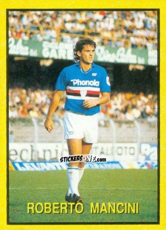 Sticker Roberto Mancini - Les Grands Joueurs d'Europe 1988 n. 77 - Vallardi