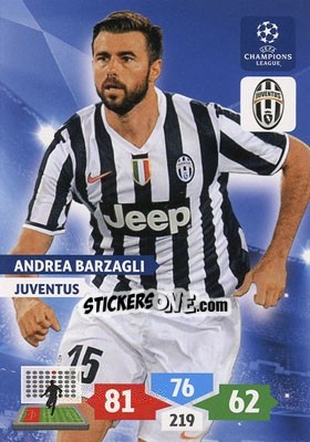 Cromo Andrea Barzagli - UEFA Champions League 2013-2014. Adrenalyn XL n. 148 - Panini