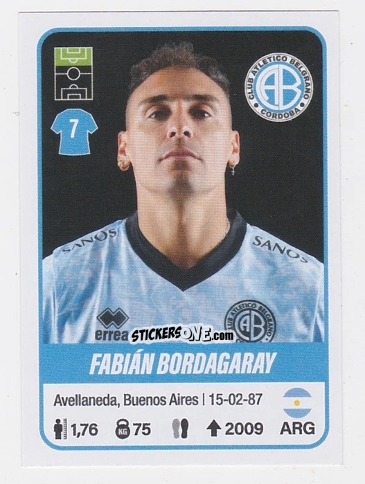 Sticker Fabián Bordagaray - Fútbol Argentino 2023 n. 102 - Panini