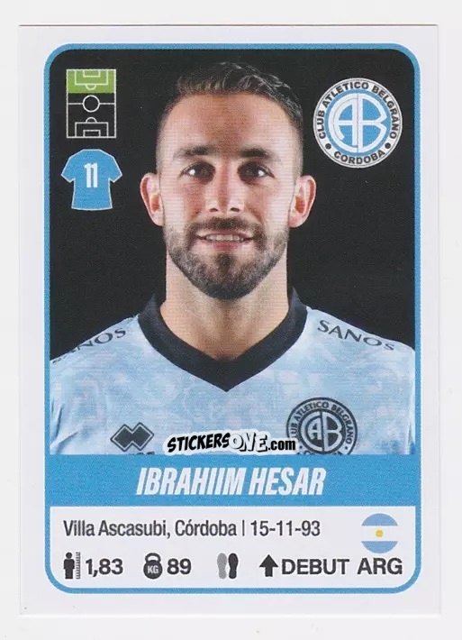 Sticker Ibrahim Hesar - Fútbol Argentino 2023 n. 103 - Panini