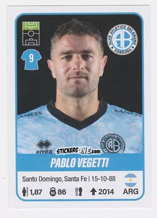Figurina Pablo Vegetti - Fútbol Argentino 2023 n. 104 - Panini