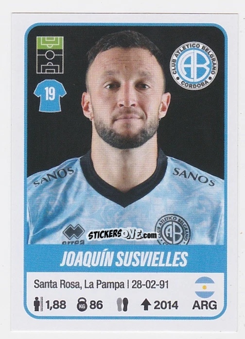 Sticker Joaquín Susvielles - Fútbol Argentino 2023 n. 105 - Panini