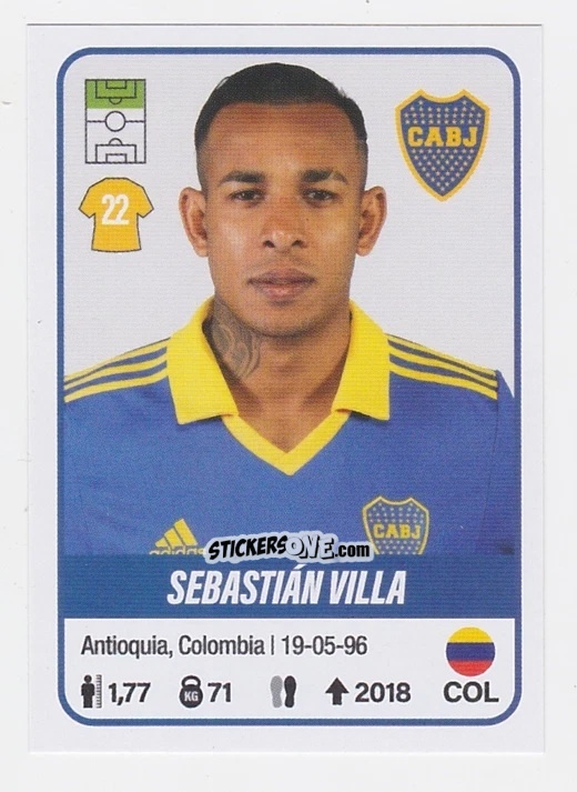 Figurina Sebastián Villa - Fútbol Argentino 2023 n. 119 - Panini