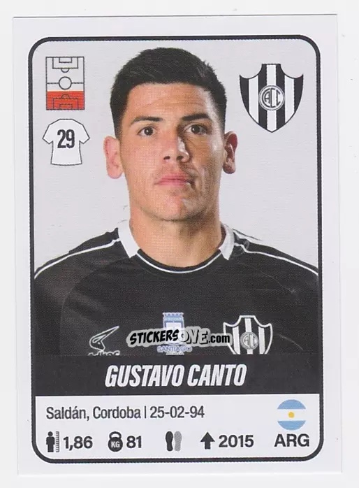 Figurina Gustavo Canto - Fútbol Argentino 2023 n. 126 - Panini