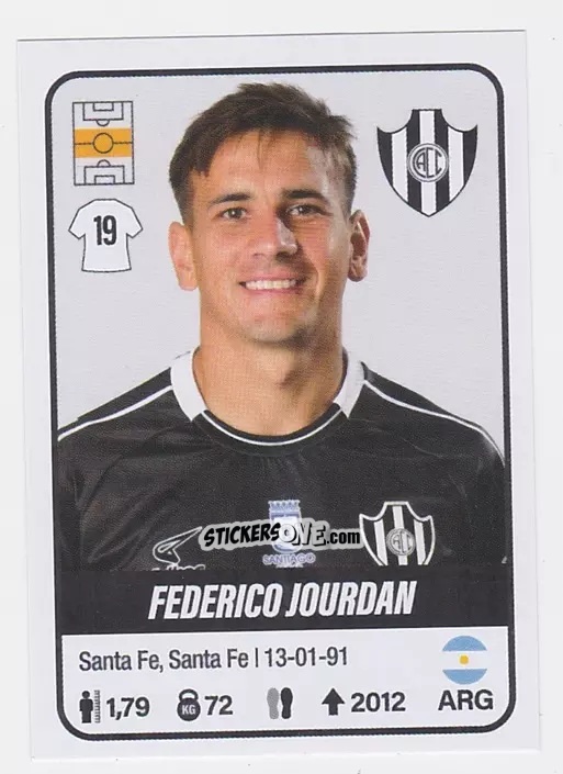 Figurina Federico Jourdan - Fútbol Argentino 2023 n. 130 - Panini
