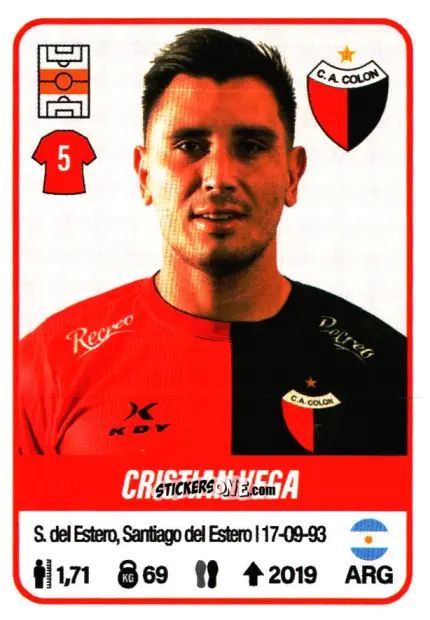 Cromo Cristian Vega - Fútbol Argentino 2023 n. 148 - Panini