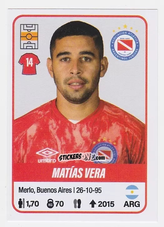 Sticker Matías Vera - Fútbol Argentino 2023 n. 15 - Panini