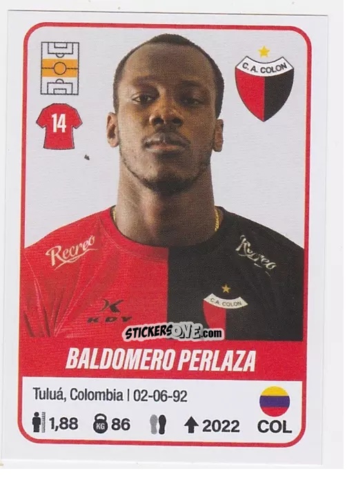 Cromo Baldomero Perlaza - Fútbol Argentino 2023 n. 150 - Panini