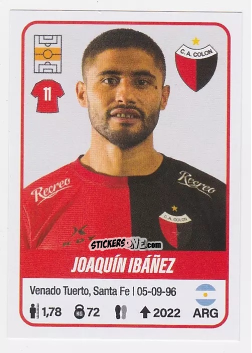 Cromo Joaquín Ibáñez - Fútbol Argentino 2023 n. 152 - Panini