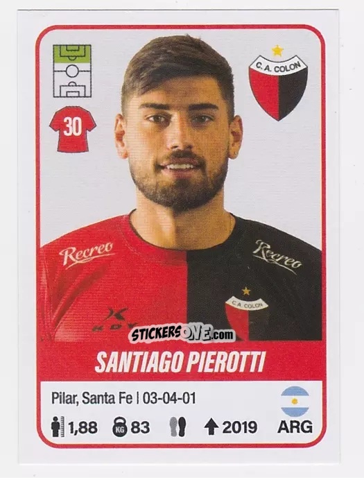 Cromo Santiago Pierotti - Fútbol Argentino 2023 n. 153 - Panini