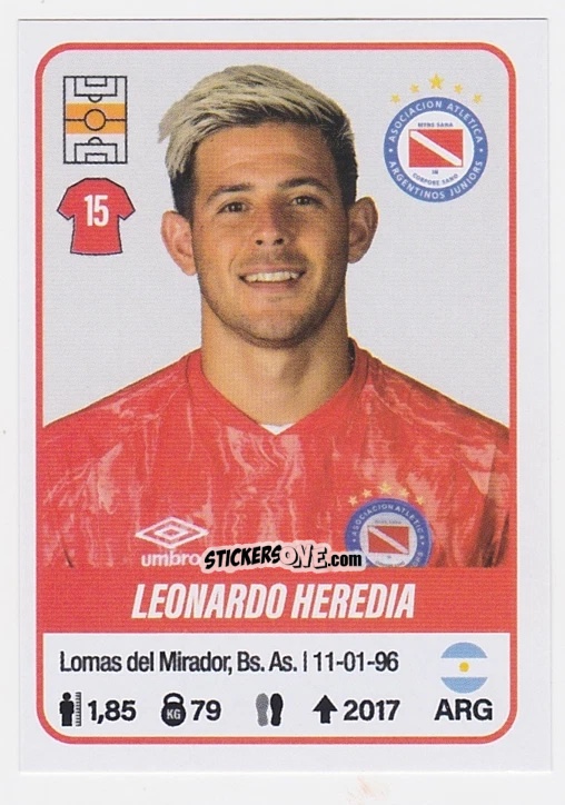 Sticker Leonardo Heredia - Fútbol Argentino 2023 n. 16 - Panini