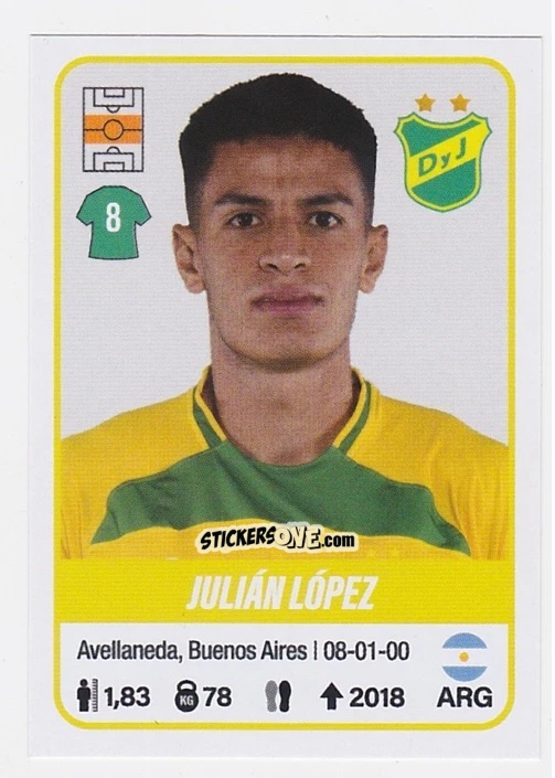 Sticker Julián López - Fútbol Argentino 2023 n. 168 - Panini
