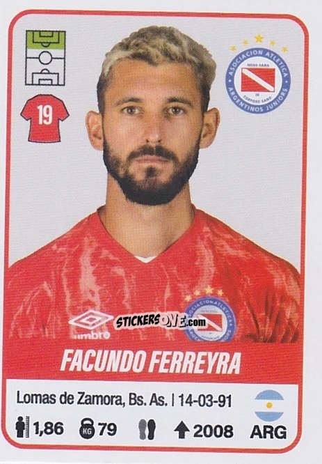 Sticker Facundo Ferreyra - Fútbol Argentino 2023 n. 17 - Panini