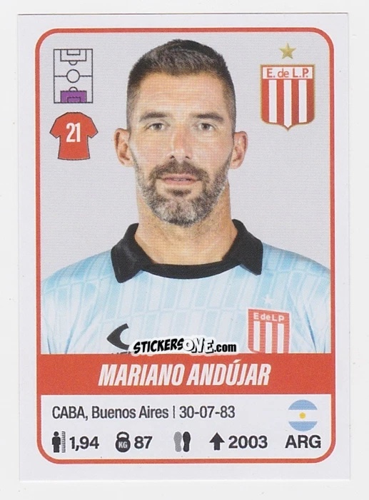 Sticker Mariano Andújar - Fútbol Argentino 2023 n. 175 - Panini
