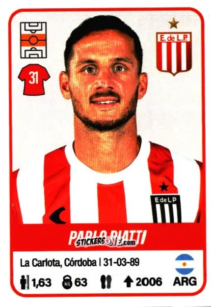 Cromo Pablo Piatti - Fútbol Argentino 2023 n. 186 - Panini