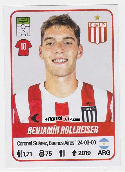 Sticker Benjamín Rollheiser - Fútbol Argentino 2023 n. 190 - Panini