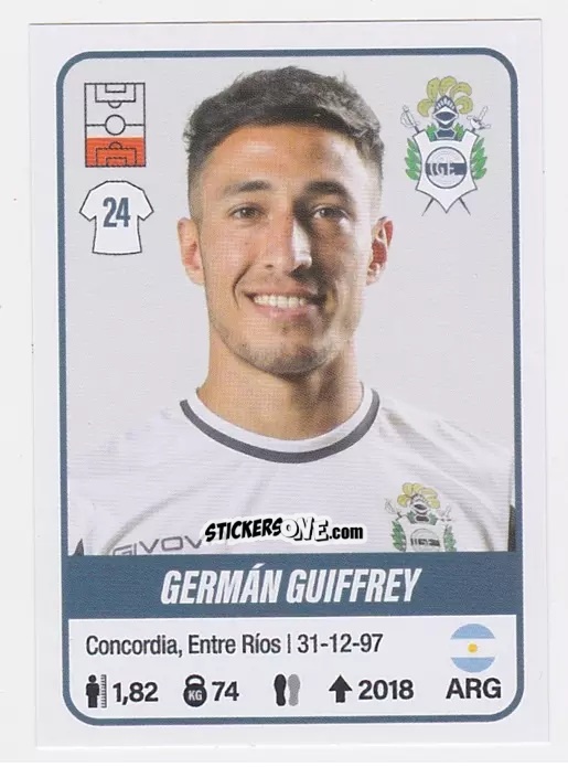Cromo Germán Guiffrey - Fútbol Argentino 2023 n. 195 - Panini