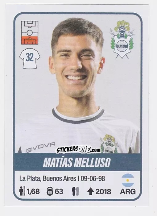 Cromo Matías Melluso - Fútbol Argentino 2023 n. 196 - Panini