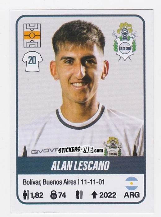 Cromo Alan Lescano - Fútbol Argentino 2023 n. 200 - Panini