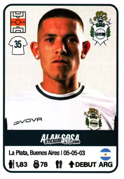 Cromo Alan Sosa - Fútbol Argentino 2023 n. 201 - Panini