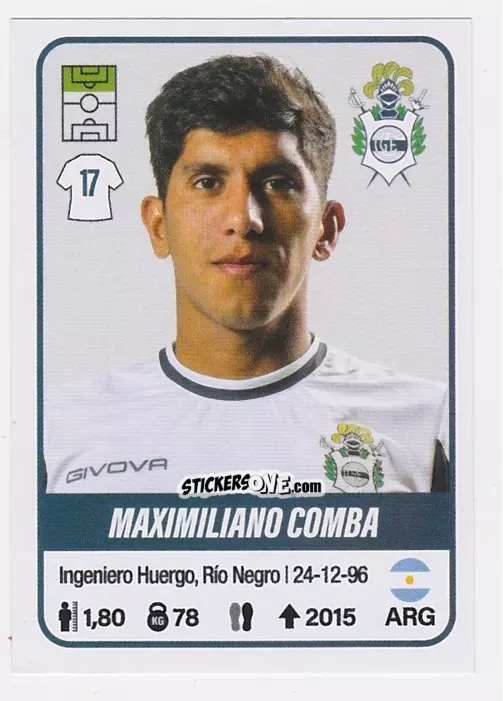 Cromo Maximiliano Comba - Fútbol Argentino 2023 n. 204 - Panini
